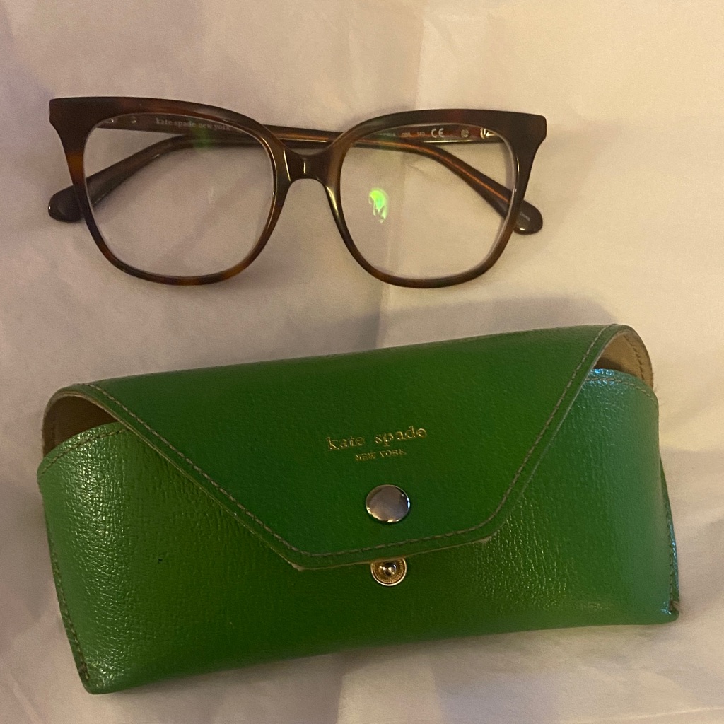 Kate Spade Brown Glasses With Green Case